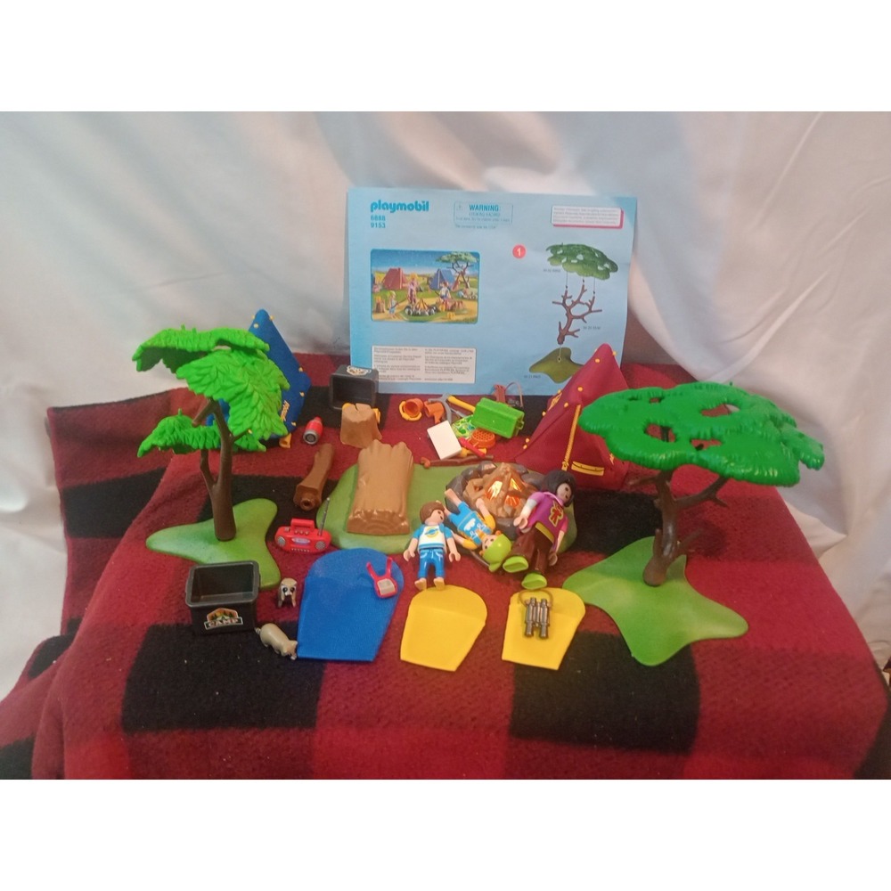 Playmobil Summer Fun Campsite with LED Fire 6888 Complete Toy Figure Set Playset
